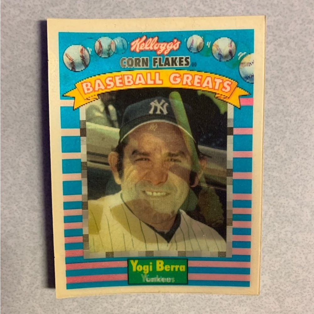 Vintage 1991 Kelloggs Corn Flakes Baseball Great 11 of 15 Yogi Berra Card